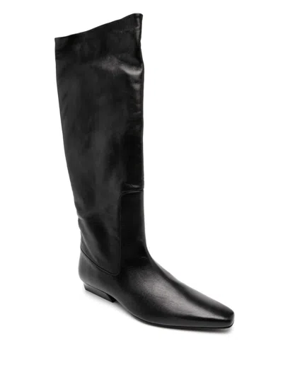 Staud Wally Leather Knee Boots In Black