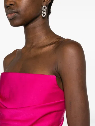 Alex Perry Draped Satin Minidress In Pink