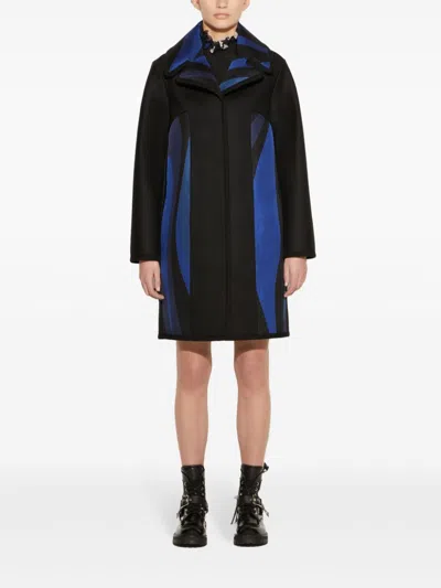 Pucci Panelled Coat In Black