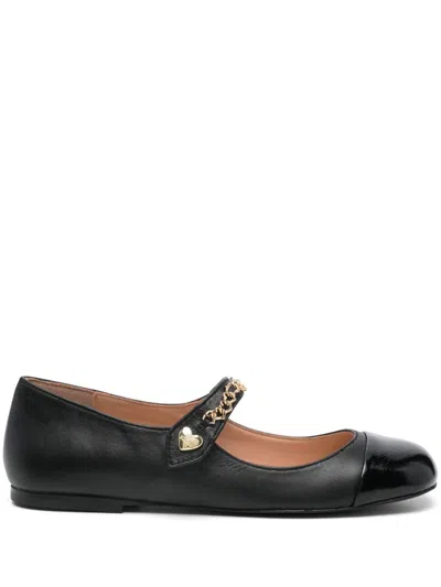Love Moschino Chain Link-detail Ballet Flats In Black