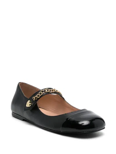 Love Moschino Chain Link-detail Ballet Flats In Black