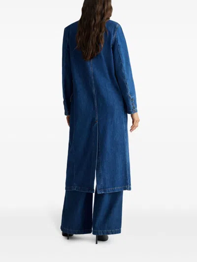 Shop Liu •jo Denim Coat In Blue