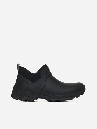 Givenchy Black Ankle Boots With 4g Motif In Rubber And Fabric In Multi