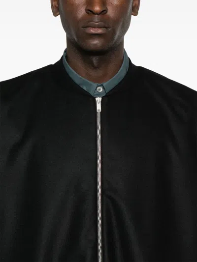 Jil Sander Zipped Bomber Jacket In Black