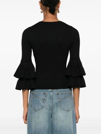 Zimmermann Women's Illustration Tiered Ruffle Top In Black