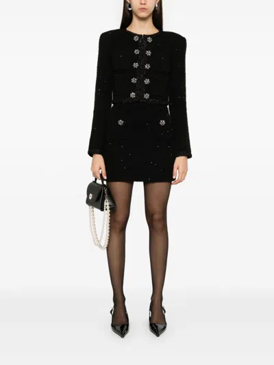 Self-portrait Self Portrait Women's Short Jacket With Sequins In Black