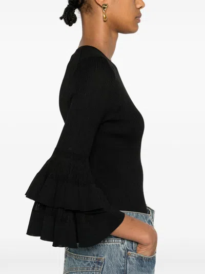 Zimmermann Women's Illustration Tiered Ruffle Top In Black