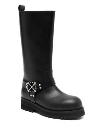 Off-white Black Off Track Boots In Black