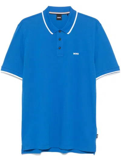 Shop Hugo Boss Parlay 190 Polo Shirt In Blau