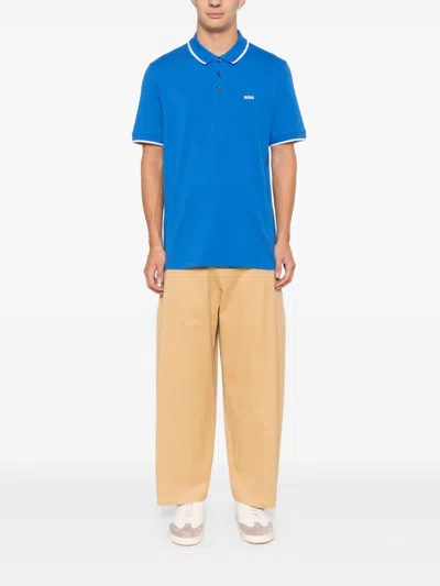 Shop Hugo Boss Parlay 190 Polo Shirt In Blau