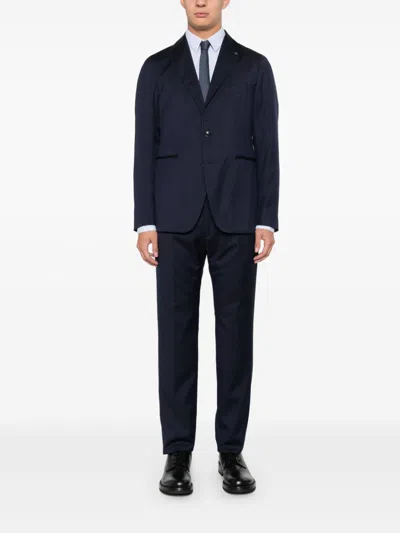 Tagliatore Virign Wool Suit In Blue