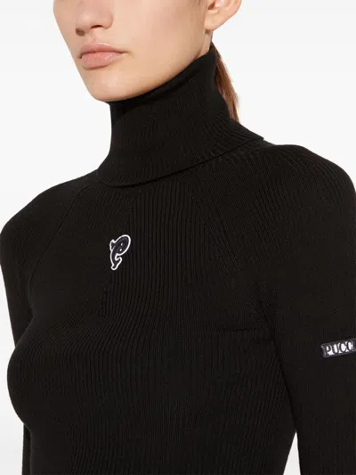 Pucci Logo Sweater In Black