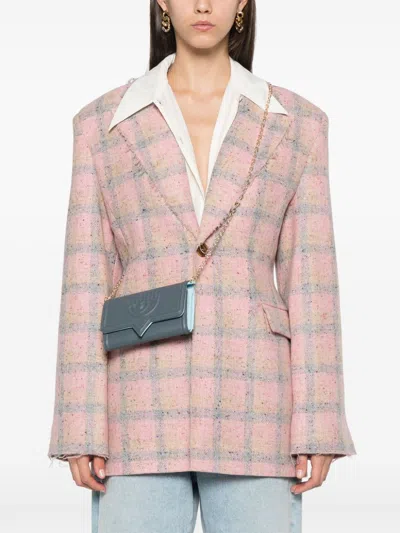 Chiara Ferragni Eyelike-motif Chain Wallet In Grey