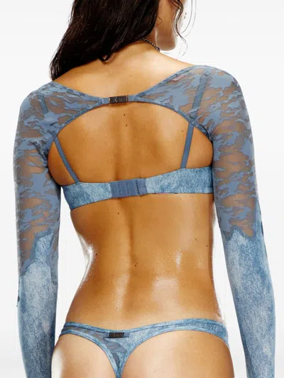 Diesel X Savage X Fenty Camo-lace Thong In Blue