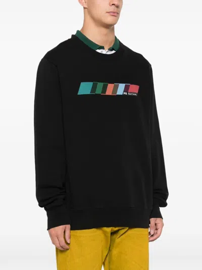 Ps By Paul Smith Stripe-print Sweatshirt In Black