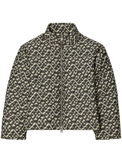 Tory Burch T Monogram Down Jacket In Black