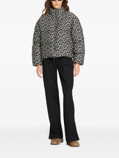 Tory Burch T Monogram Down Jacket In Black