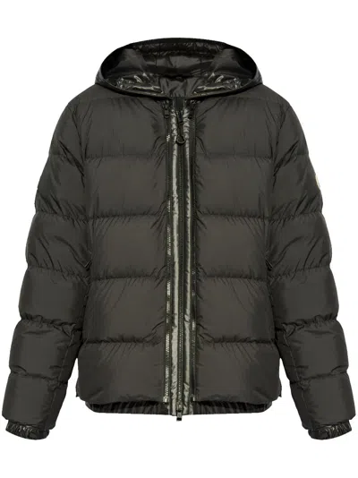 Moncler Zip-up Hooded Puffer Jacket In Black