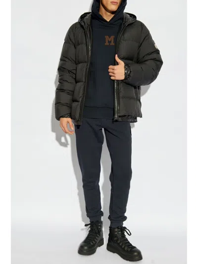 Moncler Zip-up Hooded Puffer Jacket In Black