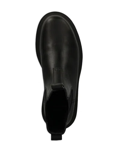Armani Exchange Leather Boots In Black