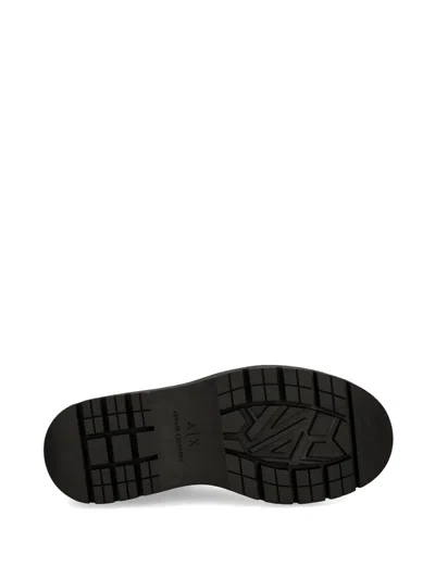 Armani Exchange Leather Boots In Black