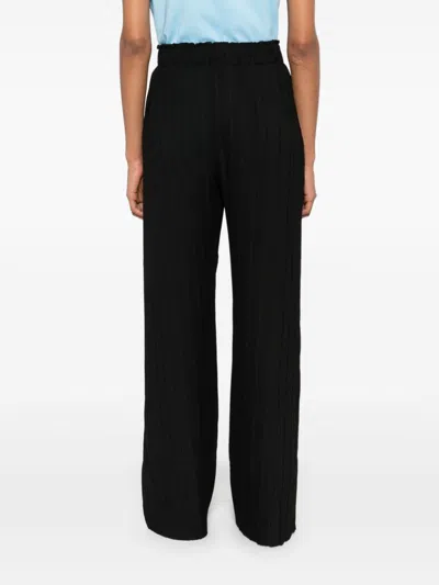 Hugo Boss Plissé Crepe Trousers In Black