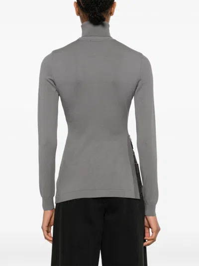Elisabetta Franchi Decorative-buttons Sweater In Grey