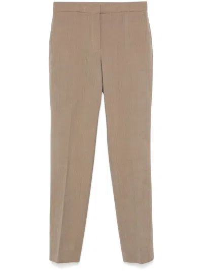Jil Sander Wool Ripstop Trousers In Brown