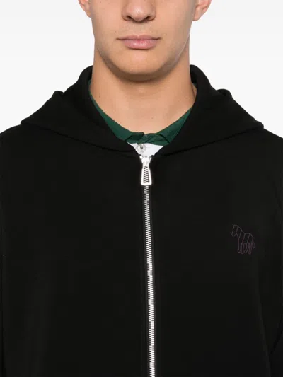 Ps By Paul Smith Zebra-motif Hoodie In Black