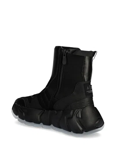 Shop Armani Exchange Logo-appliqué Boots In Black