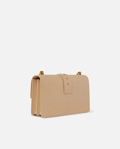 Pinko Classic Love Bag One Simply In Beige-smoke Grey-antique Gold