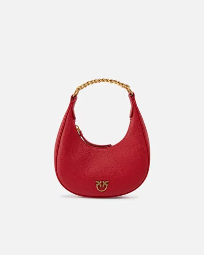 PINKO BRIOCHE BAG ROUNDED LEATHER SHOULDER BAG 