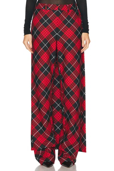 Jean Paul Gaultier Tartan Trousers In Burgundy