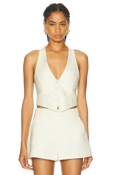 Shop Tom Ford Racerback Waistcoat In Ecru