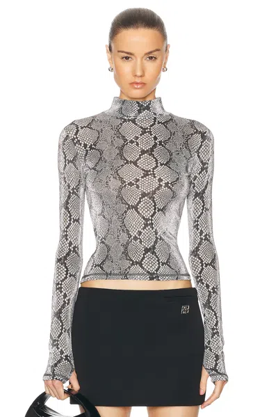 Coperni Mock-neck Metallic Snakeskin-print Top In Print Snake