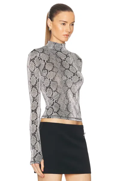 Coperni Mock-neck Metallic Snakeskin-print Top In Print Snake