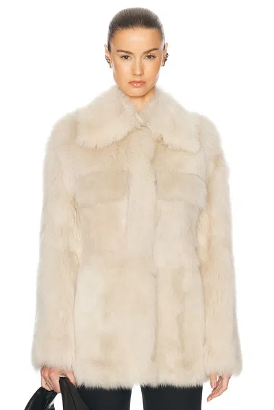 Khaite Iana Shearling Jacket In Cream