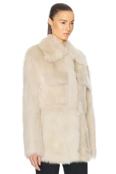 Khaite Iana Shearling Jacket In Cream