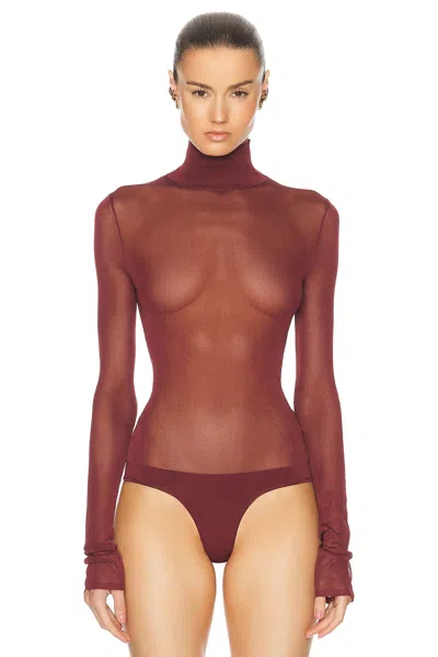 Shop Khaite Tallin Bodysuit In Oxblood