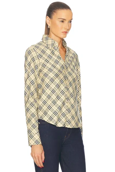 Burberry Button-down Shirt With Check Pattern In Grain Ip Check