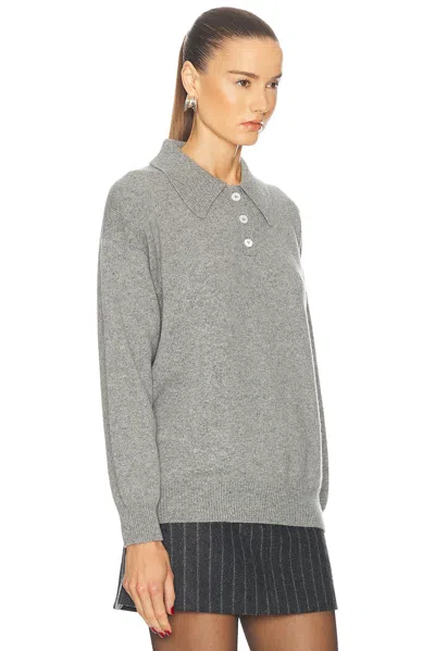 Shop And-daughter Edith Plain Polo Sweater In Flannel Grey