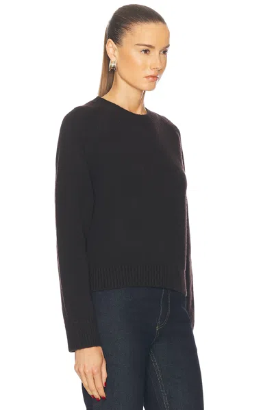 And-daughter Plain Saddle Sleeve Crewneck Sweater In Dark Brown