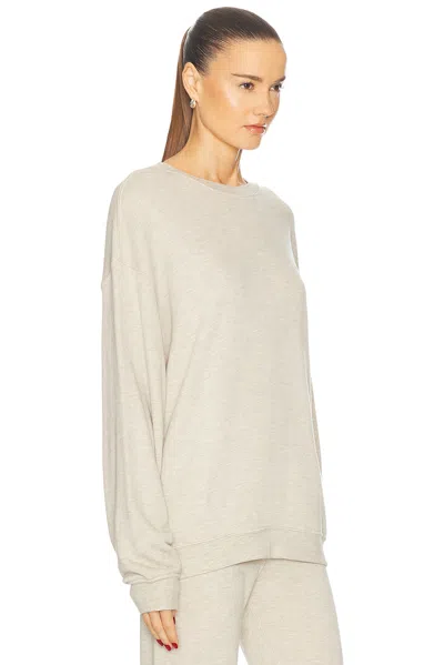 Éterne Oversized Crewneck Sweatshirt In Heather Oatmeal