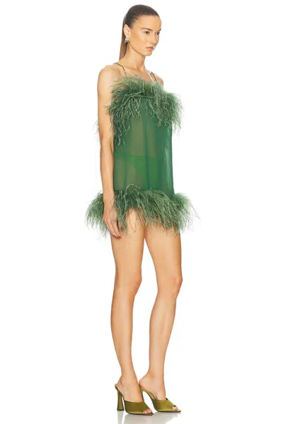 Oseree Plumage Mini Dress In Green