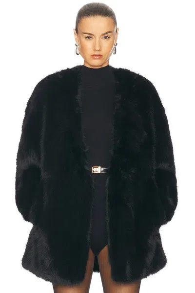 Retroféte Heiress Faux Fur Jacket In Black