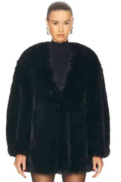 Retroféte Heiress Faux Fur Jacket In Black
