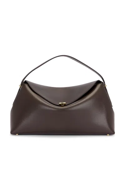 Totême T-lock Nappa Leather Top Handle Bag In Bark