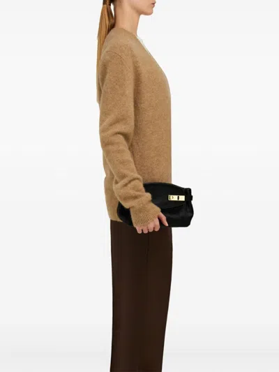 Ferragamo Large Hug Pouch In Black
