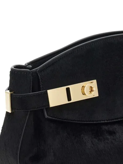 Ferragamo Large Hug Pouch In Black
