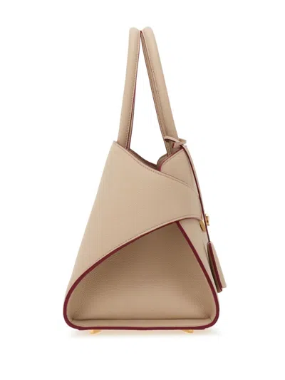 Ferragamo Bolso Top Handle S Beige Vivos Granate In Neutrals